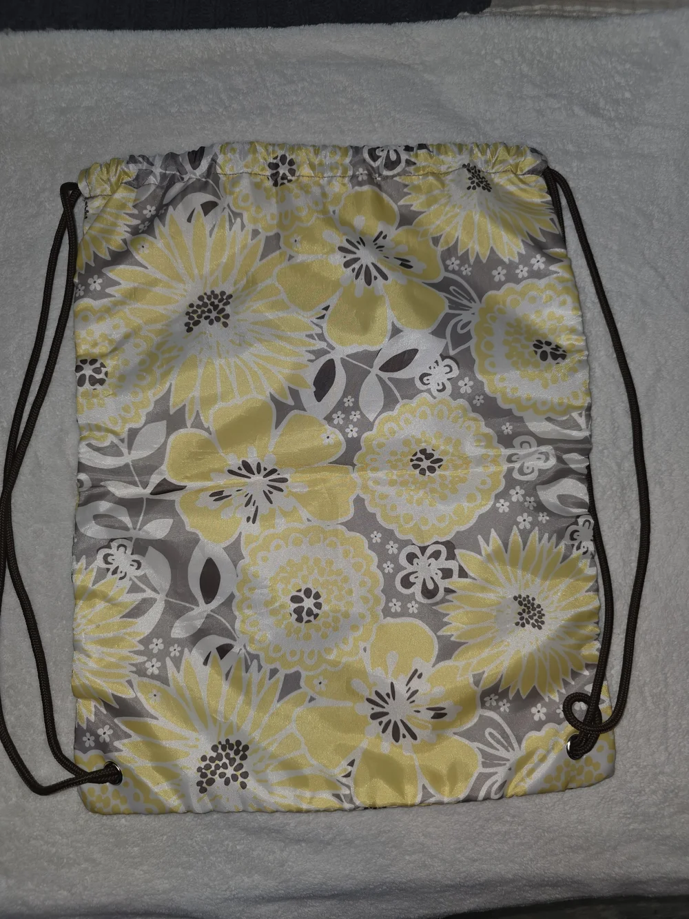 Thirty One Floral Drawstring Backpack - Yellow & Gray - Picture 2 of 3